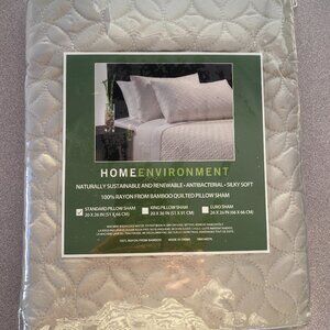 NWT: Home Environment 100% rayon bamboo quilted pillow sham standard (ONE sham)